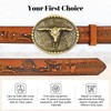 SANSTHS Cowboy Belts for Men Women, Western Leather Belt with
