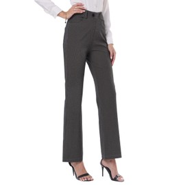 Houmous S-XXL 33''Inseam Women's Bootcut Dress Pants w/Pocket Stretch Work Lounge Pant Office Casual Pants(Black Houndstooth,M)