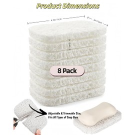 8 Pack Soap Saver Pads,Self Draining Soap Holder Pad for Bar Soap