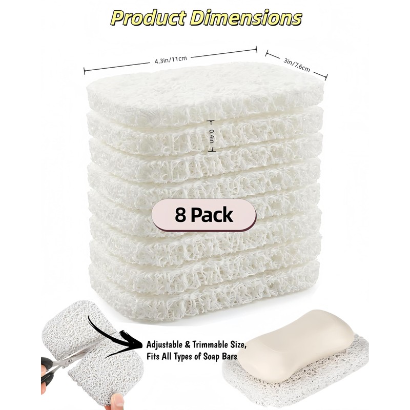 8 Pack Soap Saver Pads,Self Draining Soap Holder Pad for