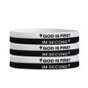 God is First I am Second Silicone Bracelets Christian Bible