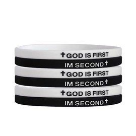 God is First I am Second Silicone Bracelets Christian Bible Verse Rubber Bracelets Religious Christian Quote Bangle Bracelet for Men Women -02