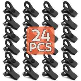 FINDMAG 24 Pack Magnetic Chip Clips for Food Storage, Plastic Bag Clips with Strong Magnet for Fridge, Snack Bags, Chips, and Kitchen Use (Black)