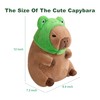 WUFUVAP Cute Capybara Plush with Wearable Frog Hat 12inch Kawaii