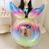 Swimming Ring Sparkling Sequins Rainbow Gradient Wings Swimming Ring Summer