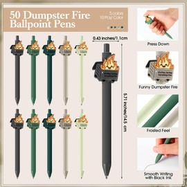 Sayglossy Dumpster Fire Pen Gifts Employee Appreciation Gifts Funny Dumpster Fire Ballpoint Pens with Motivational Quotes and Bookmarks Bulk for Teachers Coworkers Staff Office(50 Sets)