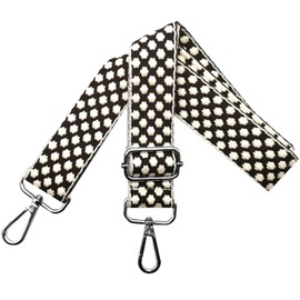 Bag Strap, Adjustable Shoulder Strap for Bags, Bag Straps for Changing, Women's Carrying Strap Wide 3.8 cm with Silver Carabiner, Shoulder Strap, Women's Bag, Shoulder Bag, Coffee Base, O4