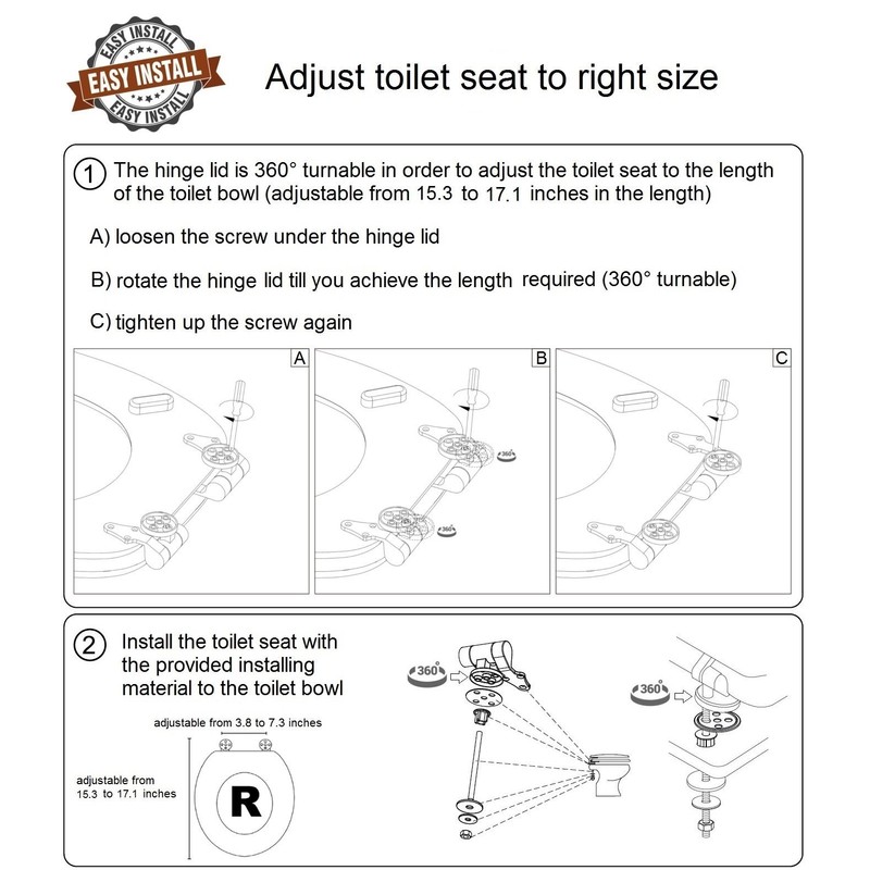 SANILO Wooden Toilet Seat with Soft Close [ROUND] - Decorative,