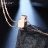 ELBLUVF - Cadena Collar con Colgante Cuadrado de Acero Inoxidable,
