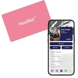 Digital Business Card (Pink)- NFC Business Card with QR Code - No Apps, No Fees – Create Your Profile in Minutes & Update Anytime – Smart Tap to Share & Networking – Easy One-Tap Contact Saving