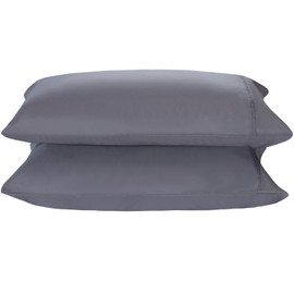 Pillowcases Set of 2 Gray Envelope Closure End Easy Fit Super Soft and Breathable Machine Washable Queen