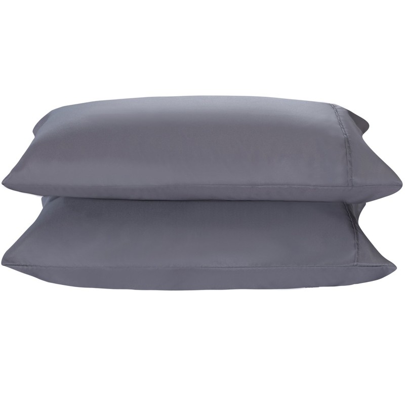 Pillowcases Set of 2 Gray Envelope Closure End Easy Fit