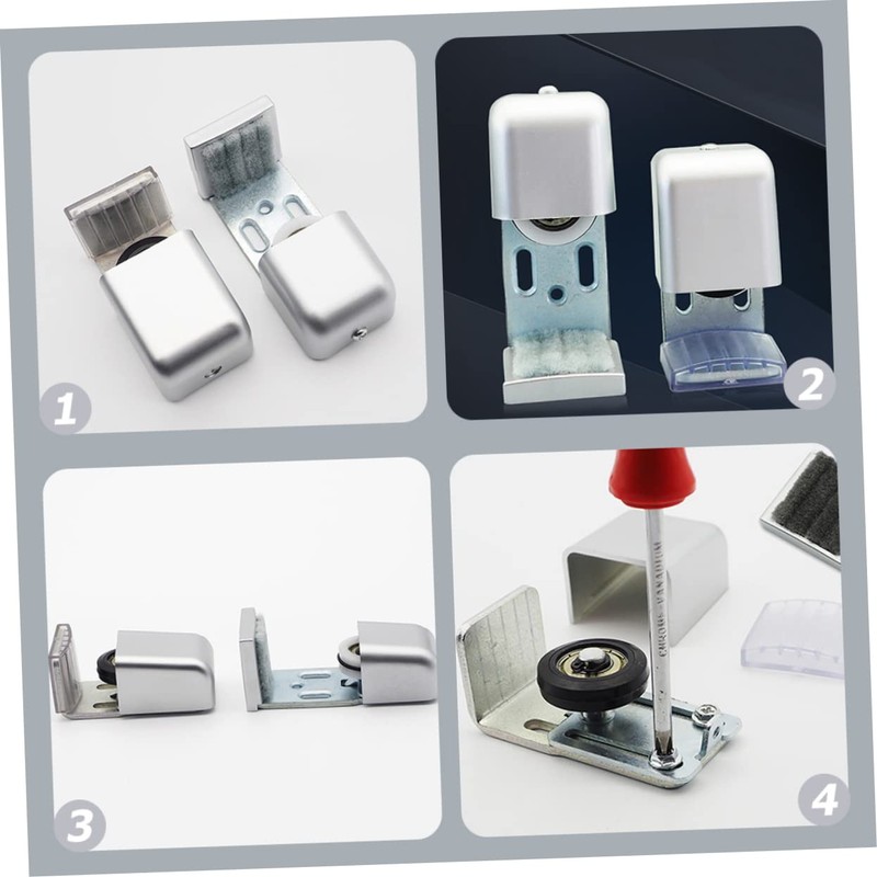 WOONEKY Adjustable Door Floor Guide Easy Install Sliding Door Stopper