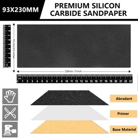 Sruhrak 9"x3.6" Waterproof Sandpaper, 60 Pieces Sanding Paper 120 to 3000 Grits Set Sandpaper for Wood, Metal, Automotive, Plastic Surface Preparation