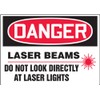 Accuform MRAD111XV Adhesive Dura-Vinyl Sign, Legend "Danger Laser Beams DO