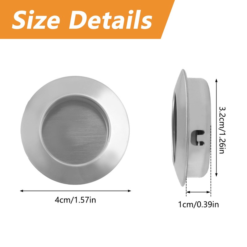 MOROBOR 8 Pack Round Sliding Closet Door Handles, Flush Pull
