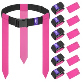 Uikro 7 Player Flag Football Belts, 21 Flags for Flag Football, Flag football Set for Kids Youth Adults Training Sports (Pink)
