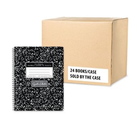 Roaring Spring Premium Wirebound Marble Composition Book, 9 3/4" x 7.5", 70 perforated sheets, Heavy 20# paper, College Ruled, Heavyweight Marble Cover, CASE OF 24