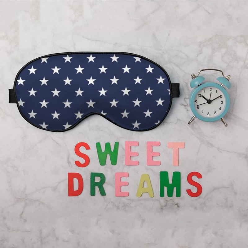 NOHSHE Blue White Stars Silk Eye Mask Sleep Mask Classic