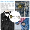 TSZYYM 100 Sets Buttons for Jeans,No-Sew Removable Adjustable Metal Jean