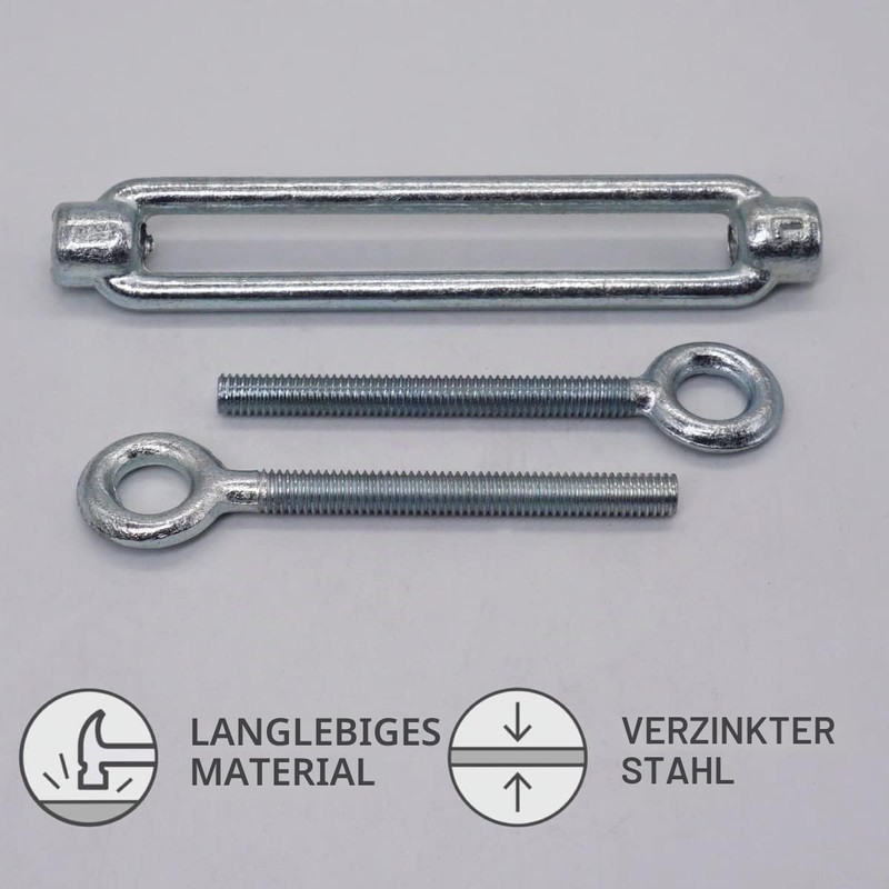 (Pack of 10) Turnbuckle Wire Tensioner M6, Adjustable Turnbuckles Eyelet
