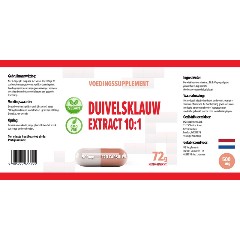 Devils Claw 10:1 Extract (5000mg Equivalent) 120 Vegan Capsules, 3rd