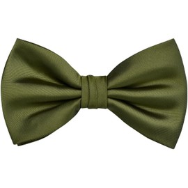 Branduce Olive Green Bow Tie for Men Adjustable Pre-tied Silk Blend Bowties for Wedding Business Party (BB09-28)