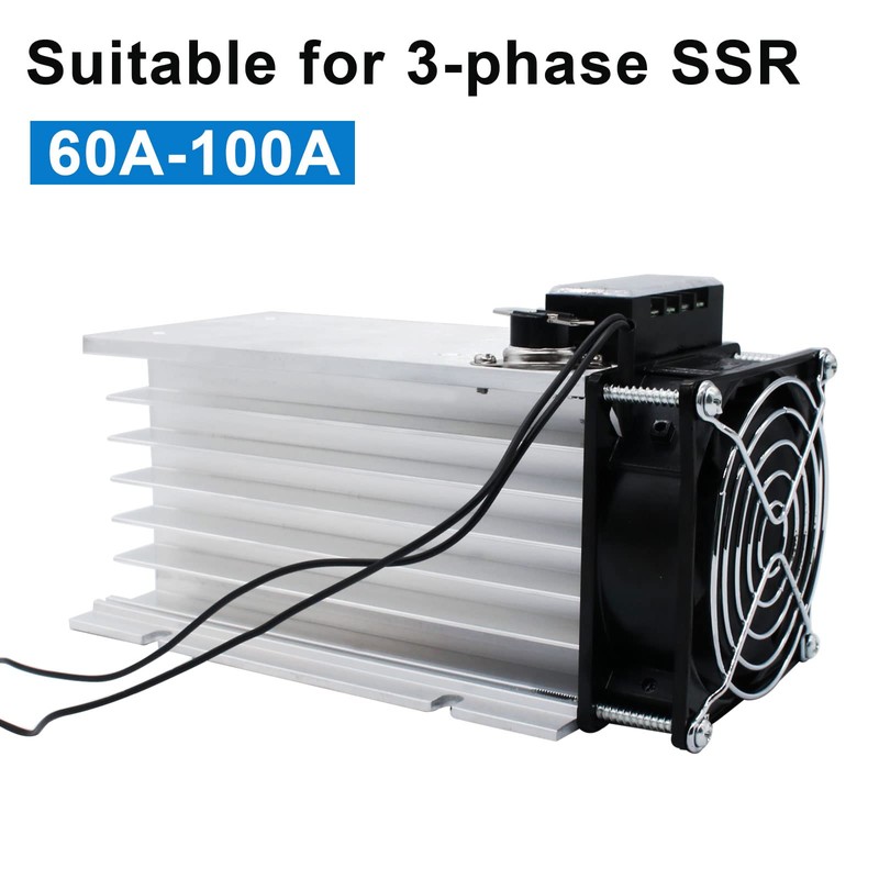LCLCTC SSR Heat Sink with 120v Fan for Three 3