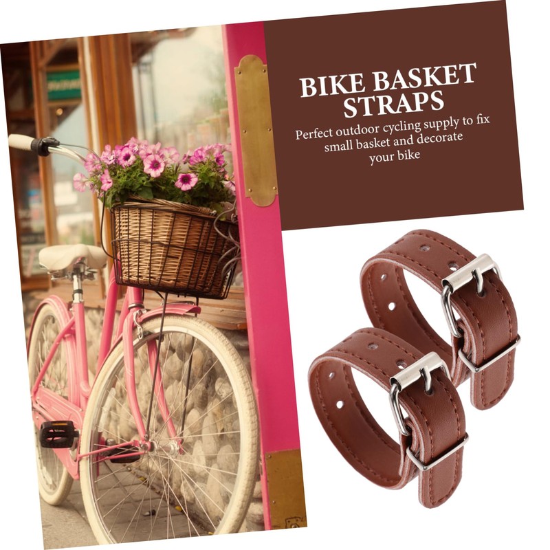 GANAZONO 1 Pair of Bike Basket Strap Front Handlebar Storage