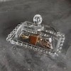 Beaded Glass Butter Dish wiht Lid, Classic Covered 2-Piece ,Clear