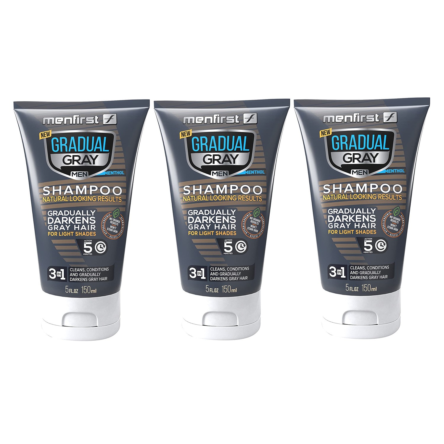 MENFIRST Gradual Gray 3in1 Grey Hair Reducing SHAMPOO For Men with