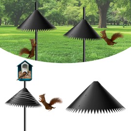 Squirrel Baffle for Bird Feeder Pole, Outside Pole Mount Bird House Guard, 2025 New Upgraded Outdoor Wrap Around Squirrel Baffle Proof Guard Stopper Black (14 inch-2pcs)