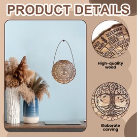 Wheel of The Year Wood Sign, Sabbats Pagan Witch Sign, Celtic Tree of Life Calendar, Vintage Annual Wheel of Tree Plaque, Handmade Sign, Wooden Desktop Decor