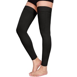 Thigh High Compression Stockings Footless, 20-30mmHg Footless Compression Socks for Men & Women-Ideal for Athletic, Medical, Travel Use