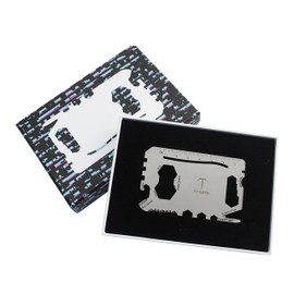 TI GEEK Pocket Tool - 17 in 1 Titanium Credit Card Size Multi-Tool for Quick Repairs and camping. Slim, Minimalist Card Wallet Tool Card. Gifts for Dad, Husband, Men.