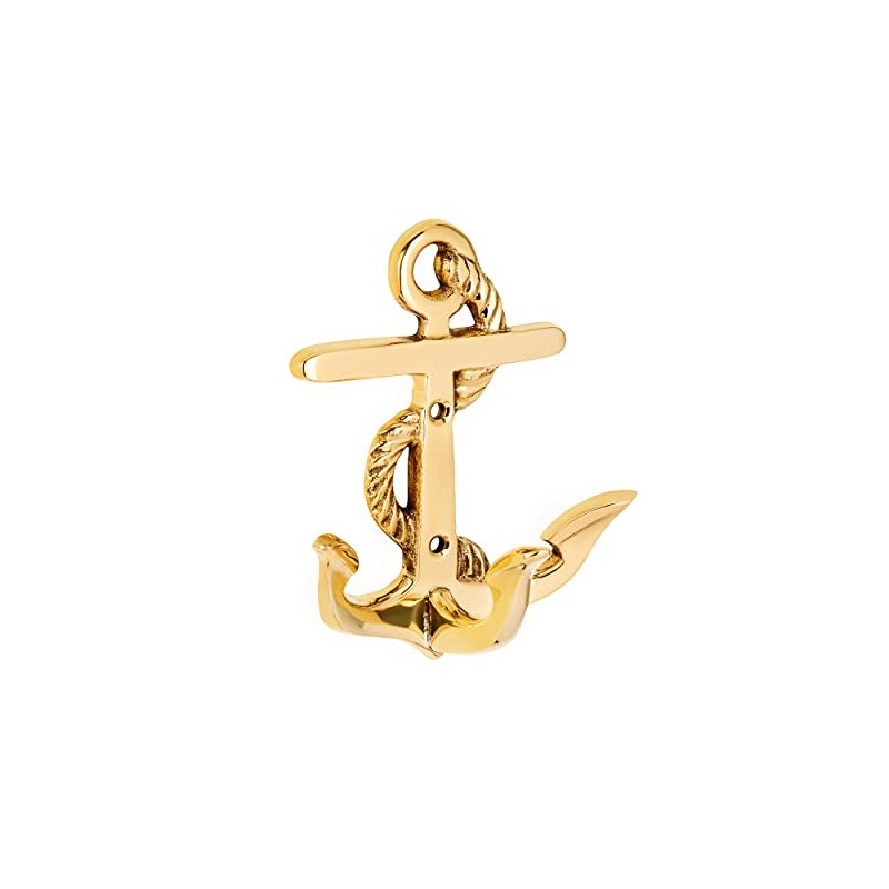 NKlaus 11610 Maritime Hook Anchor Triple Brass Gold 9 x