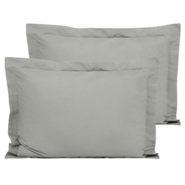 FLXXIE Microfiber Standard Pillow Shams Set of 2, Fade, Wrinkle and Shrinkage Resistant Soft Pillow Covers with Envelope Closure Euro Sham Covers (Smoky Grey, 20x26 Inches)