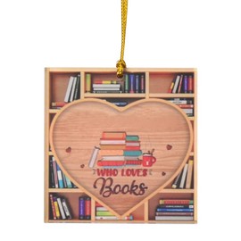 Book Lover Gifts for Women Men Teachers Book Ornaments for Tree School Librarian Day Gifts Bookworm Ornament Book Club Gift Ideas Reading Gifts for Book Lovers Hanging Ornament Home Decor for Readers
