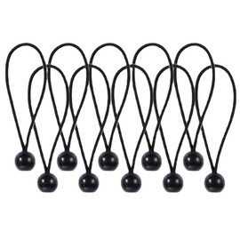 FJmark Rubber Band, Light Tiger, Truck, Seat Band, Large, Medium Size, Ball Stop, Easy Installation, Shatterproof, Multi-purpose, Ball Bungee, 11.8 inches (30 cm), 10 Pieces, Black