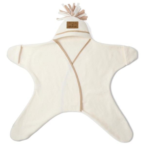 Clair de Lune | Star Fleece Baby Wrap Blanket | Swaddle | Great for Travel Strollers, Prams and Car Seats | 0-6 Months – (Cream)