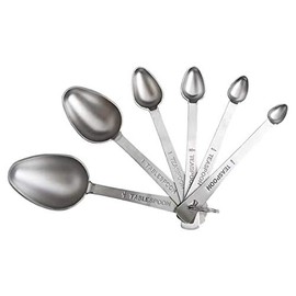 6PCS Stainless Steel Measuring Spoons Tablespoon Teaspoon Set for Cooking Baking Spice Jars Containers Dry Liquid Stevia Measurement Adding Ingredients to Recipes Drawer Kitchen Utensil Gadgets Home