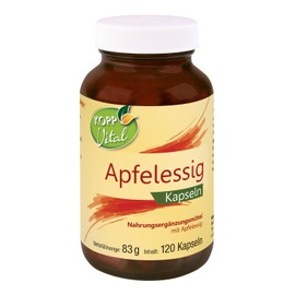 KOPP Vital® Apfelessig | 120 Kapseln | 83 g | 120 Kapseln | 83 g | fermentierter Apfelsaft | Nahrungsergänzungsmittel