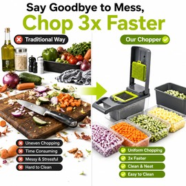Multifunctional Vegetable Cutter for Kitchen Prep – Easy Shredding, Dicing and Slicing Tool for Daily Cooking