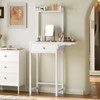 YATINEY Small Vanity Desk Without Mirror, Makeup Vanity Table for