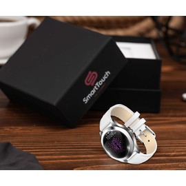 Smart Touch KW10 Ladies Smart Watch, IP68 Waterproof, Bluetooth | Sleep & Heart Rate Monitor, Pedometer, Physiological Reminder, Remote Camera| Smartwatch for Women w/Changeable Wrist Bands (White)