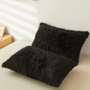 ERLOXO Fluffy Black Faux Fur Comforter Cover Set Twin，Fluffy Fuzzy