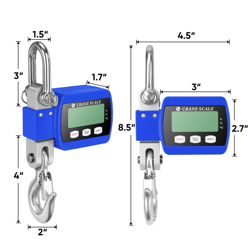 RoMech 1100lb Digital Hanging Scale with Cast Aluminum Case, Handheld
