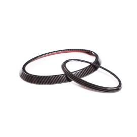 car-attention Carbon Fiber Front Rear Emblem Badge Logo Trim 2PCS Fits Subaru Outback 2022-24