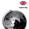 Topglobe 14 cm Metallic Globe - English Map - Educational/Geographical/Decoration