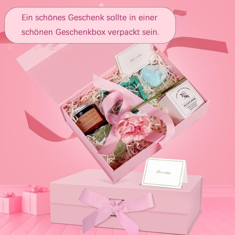 Gift Box with Lid, Square Gift Box with Foldable with
